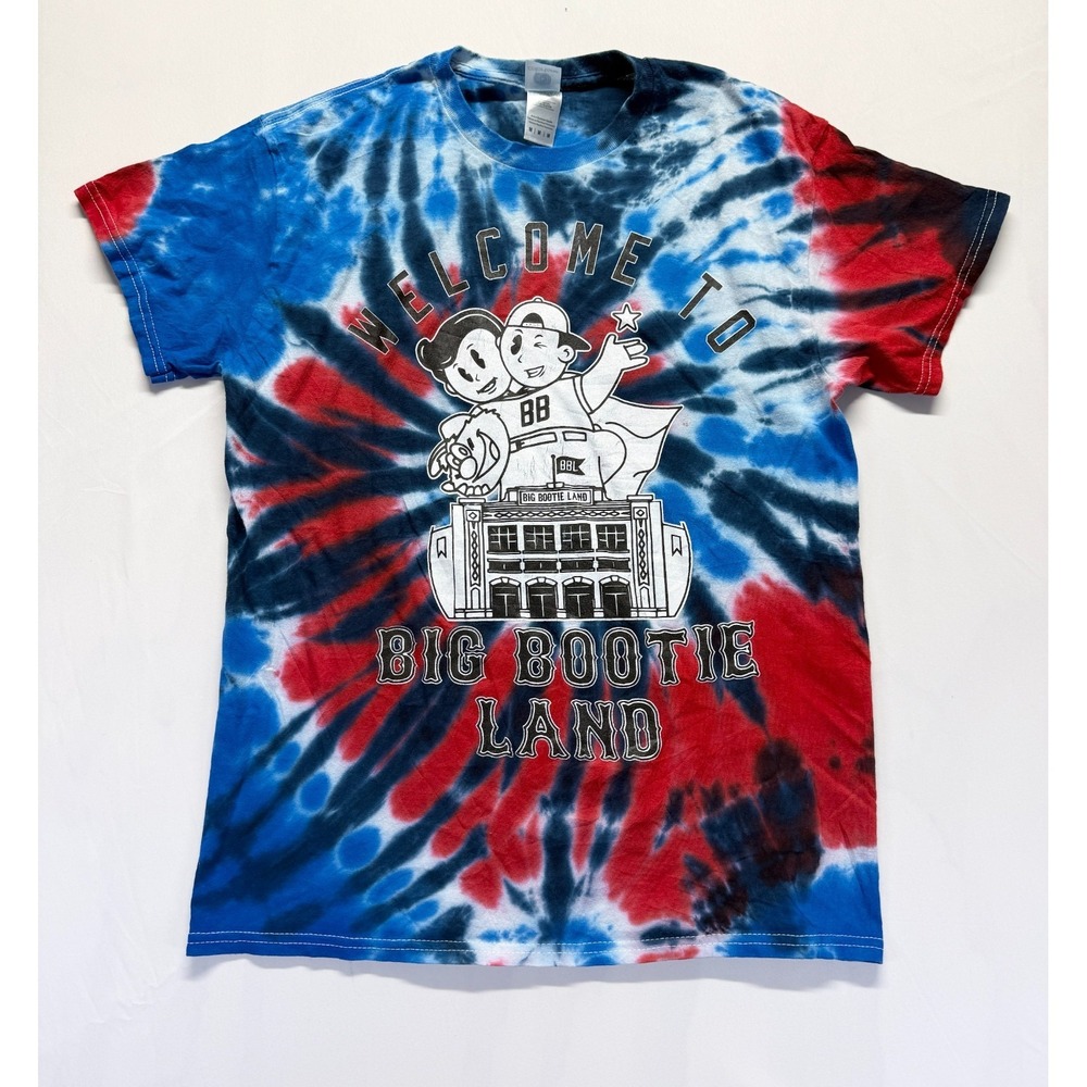 Colortone T Shirt Mens M Multicolor Tie Dye Graphic‎ Welcome To Big Bootie Land